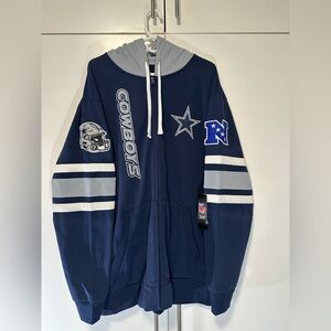 Dallas Cowboys NFL Full Zip Hoodie 3XL Navy /Gray Sherpa Lined G-III Fleece NWT